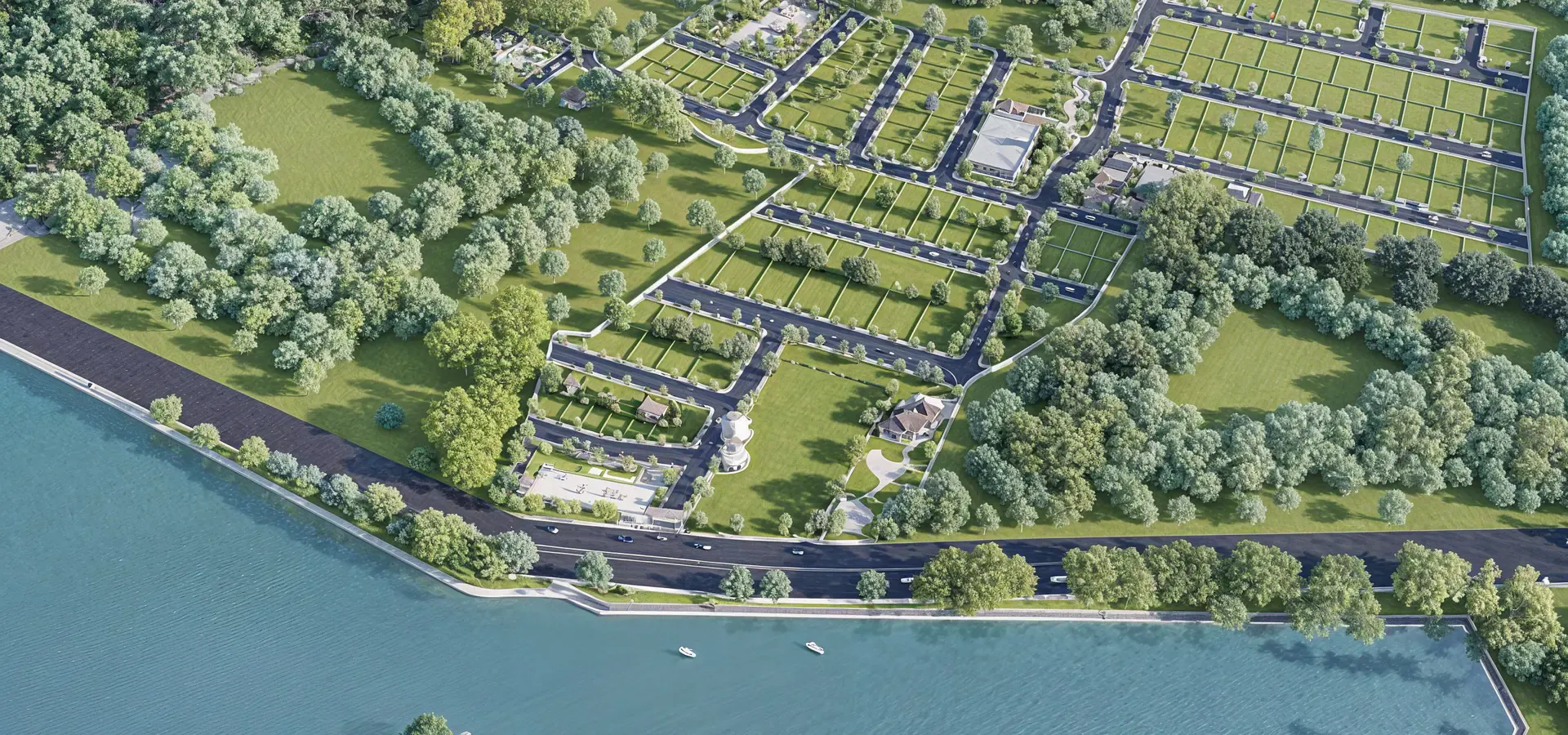 Aerial lake view